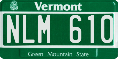 VT license plate NLM610