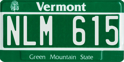 VT license plate NLM615