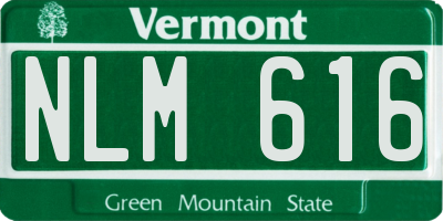 VT license plate NLM616