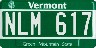 VT license plate NLM617