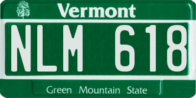 VT license plate NLM618