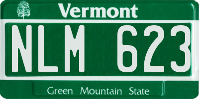 VT license plate NLM623