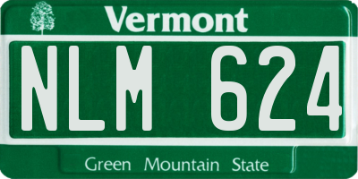 VT license plate NLM624