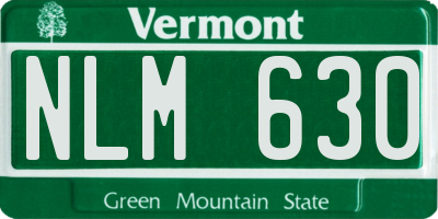 VT license plate NLM630