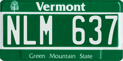 VT license plate NLM637