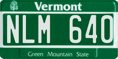 VT license plate NLM640