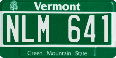 VT license plate NLM641