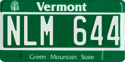 VT license plate NLM644