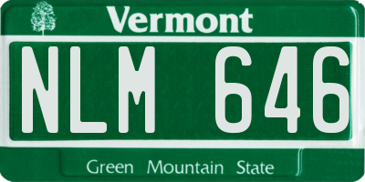 VT license plate NLM646