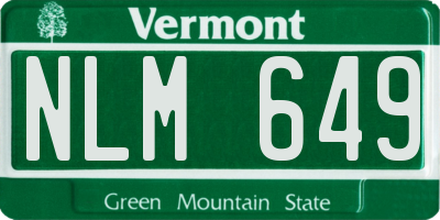 VT license plate NLM649