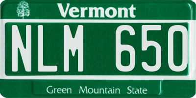 VT license plate NLM650