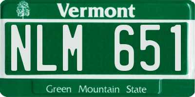 VT license plate NLM651