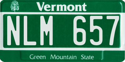VT license plate NLM657