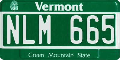 VT license plate NLM665