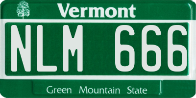 VT license plate NLM666