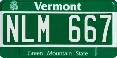 VT license plate NLM667