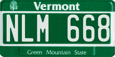 VT license plate NLM668