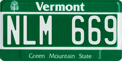 VT license plate NLM669
