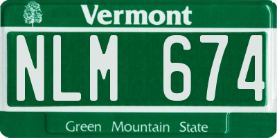 VT license plate NLM674