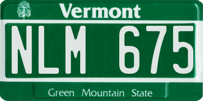 VT license plate NLM675