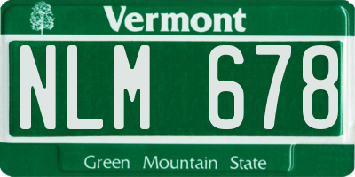 VT license plate NLM678