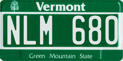 VT license plate NLM680