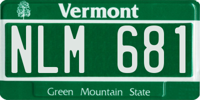 VT license plate NLM681