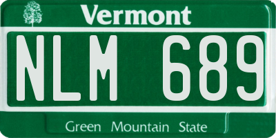 VT license plate NLM689