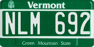 VT license plate NLM692