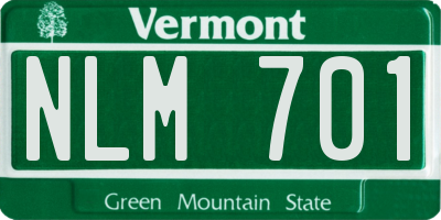VT license plate NLM701