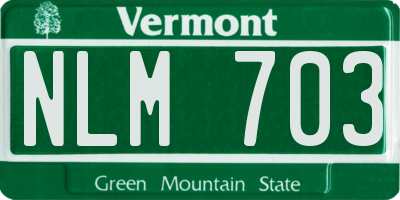 VT license plate NLM703