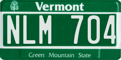 VT license plate NLM704