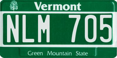 VT license plate NLM705