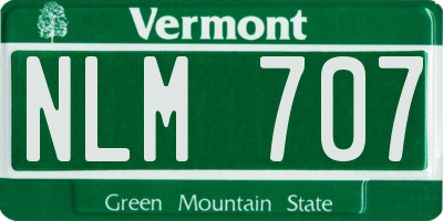 VT license plate NLM707