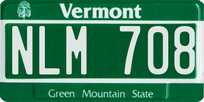VT license plate NLM708