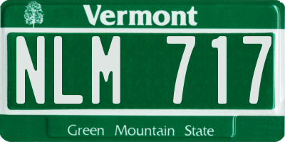 VT license plate NLM717