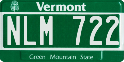 VT license plate NLM722