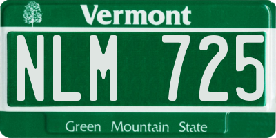 VT license plate NLM725