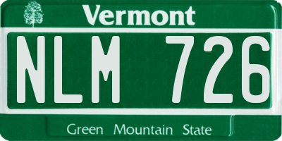 VT license plate NLM726