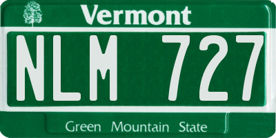 VT license plate NLM727