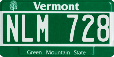 VT license plate NLM728