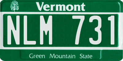 VT license plate NLM731