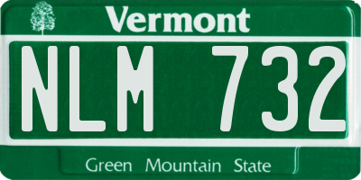 VT license plate NLM732
