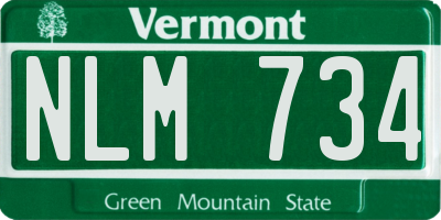 VT license plate NLM734
