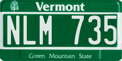 VT license plate NLM735
