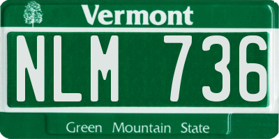 VT license plate NLM736