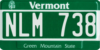VT license plate NLM738