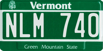 VT license plate NLM740