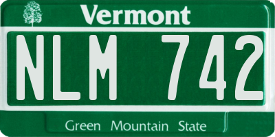 VT license plate NLM742