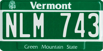 VT license plate NLM743